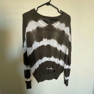 Green and White Striped Sweater